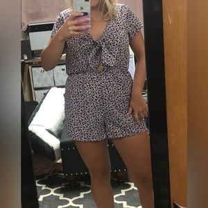 Miami Leopard Print Tie-Front Romper